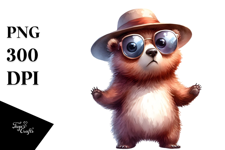 Expressive Sunglasses Bear | Summer Sticker