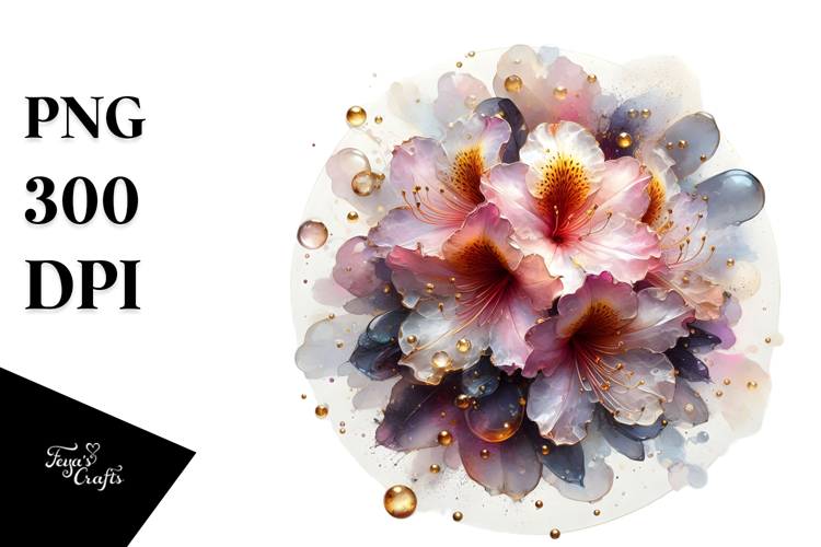 Glossy Rhododendron Splash PNG