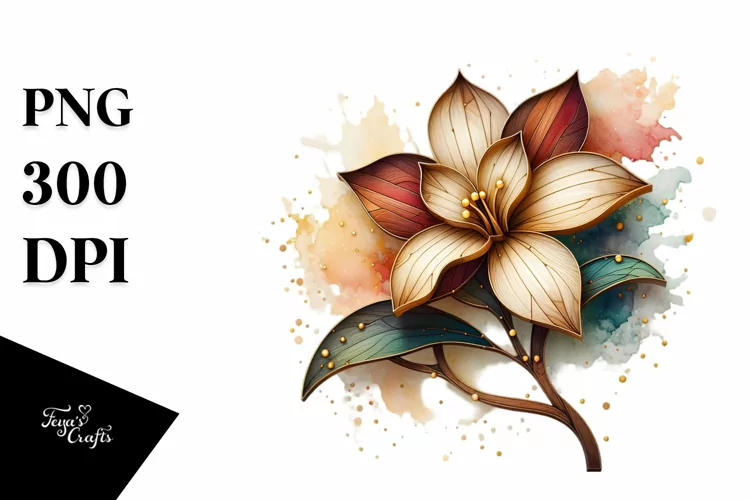 Abstract Wooden Small Stained Gardenia