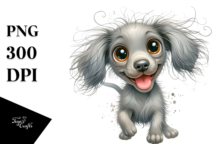 Watercolor Cute Weimaraner, High-Res PNG