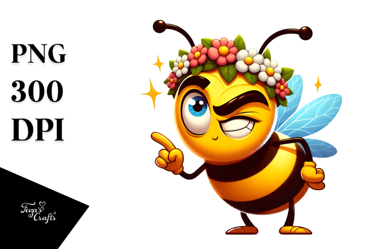 Goofy Cartoon Bee PNG