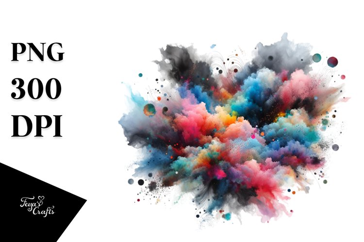 Colorful Black Watercolor Particles example image 1