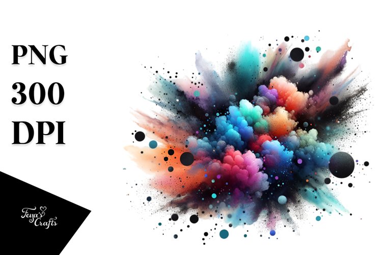Colorful Black Watercolor Particles example image 1