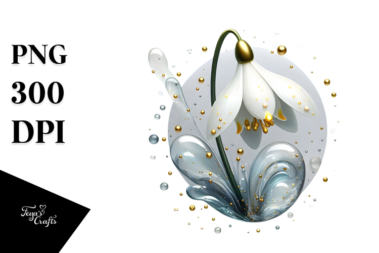 Glossy Snowdrop Made of , Transparent PNG