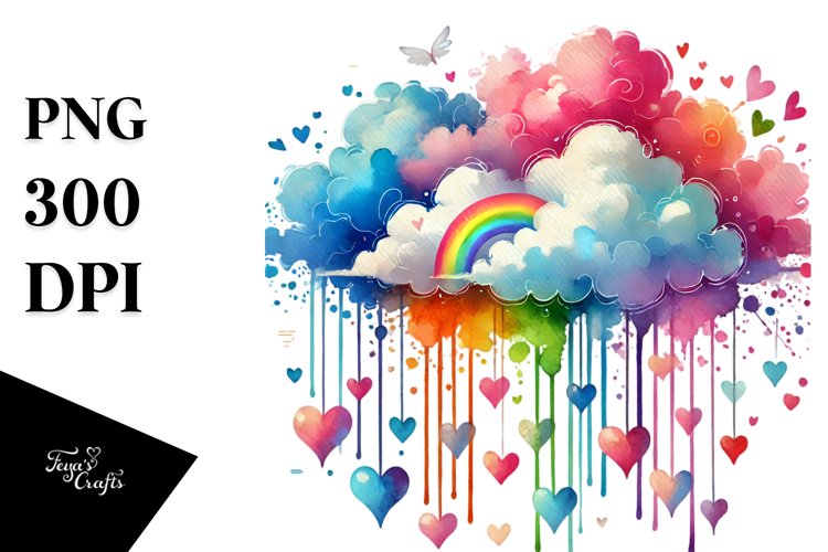 Cloud with Hearts, Transparent PNG
