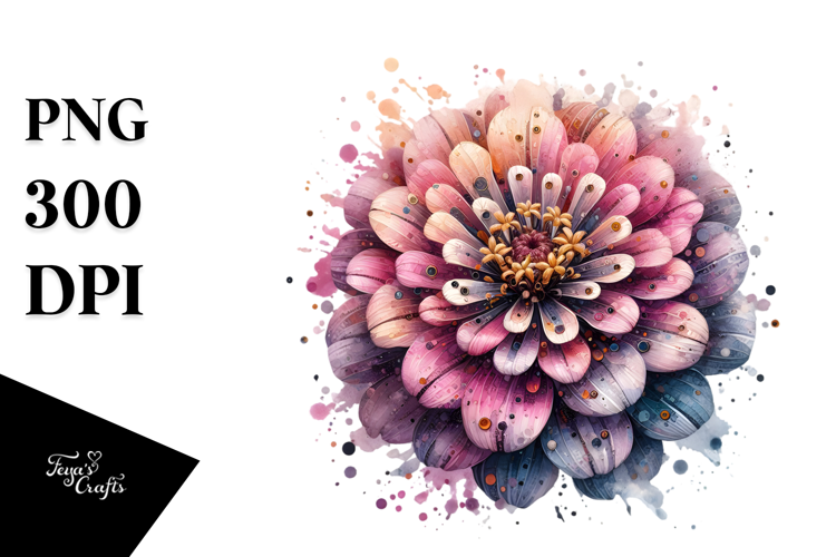 Abstract Zinnia Metallic Insertions PNG