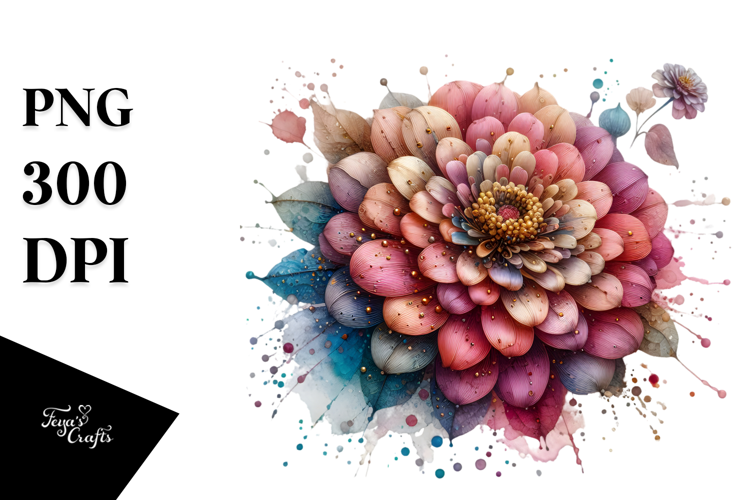 Abstract Zinnia Metallic Insertions PNG