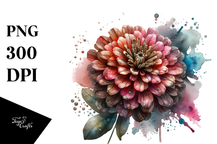 Abstract Zinnia Metallic Insertions PNG