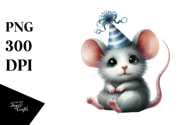 Contempt Mouse Sitting Party Hat Clipart