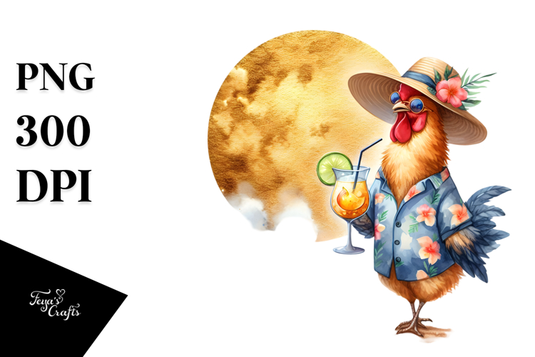 Chicken in Beachwear PNG