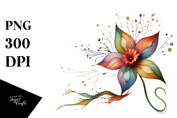 Abstract Colorful Daffodil PNG