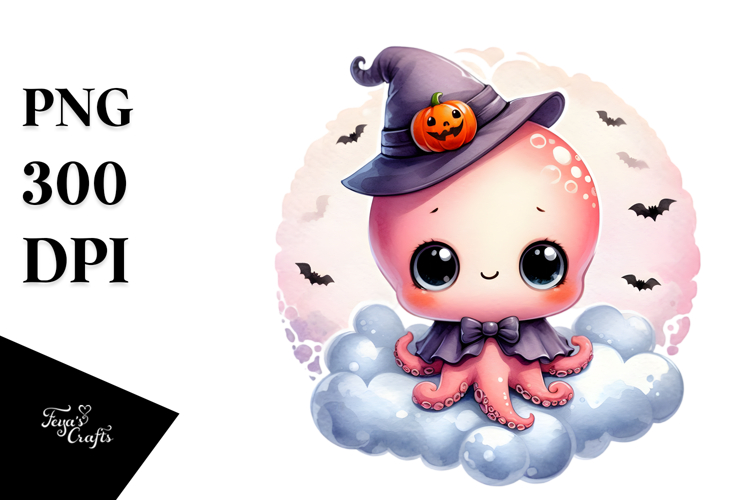 Cute Octopus Halloween Image PNG