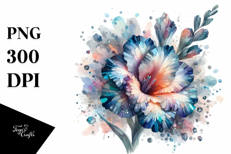 Gladiolus Watercolor Splash