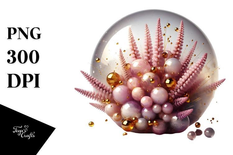 Abstract Heather with Golden Insertions, Transparent PNG
