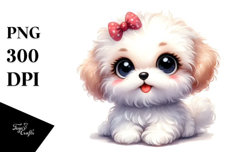 Watercolor Cute Bichpoo, Transparent PNG