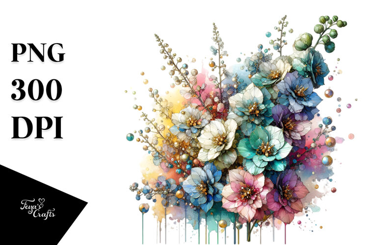 Colorful Delphinium PNG example image 1