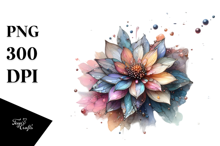 Abstract Shiny Dahlia Made of , Transparent PNG