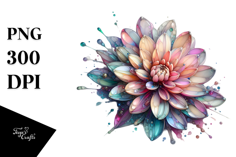 Abstract Shiny Dahlia Made of , Transparent PNG