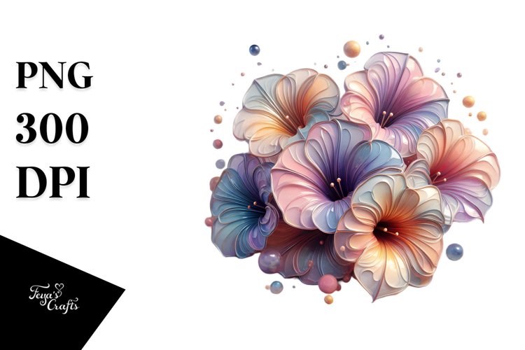 Pastel Petunia with Metallic Insertions PNG