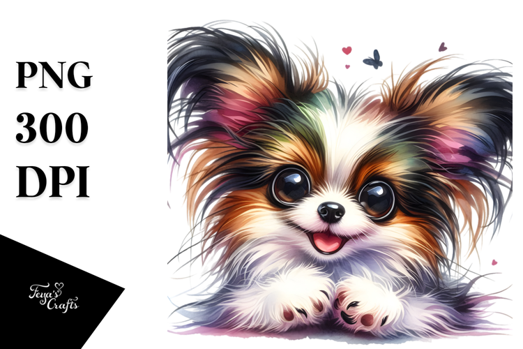 Watercolor Cute Papillon, PNG