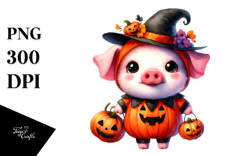 Baby Pig Halloween Drawing | Clipart