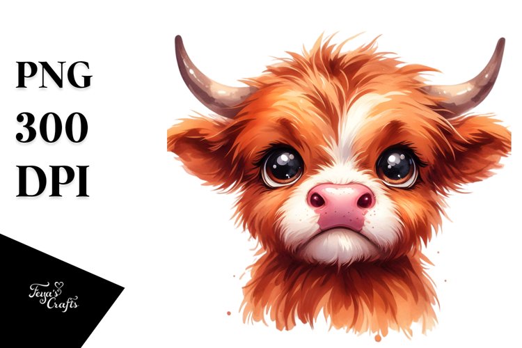 Expressive Highland Cow PNG