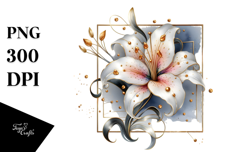 Shiny Abstract Lily PNG