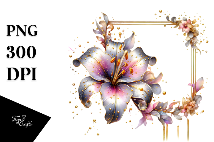 Shiny Abstract Lily PNG