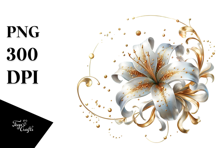 Glossy Golden Lily PNG