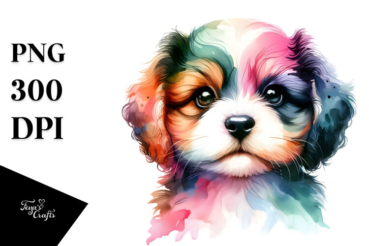 Cute Baby Dog in Style PNG example image 1