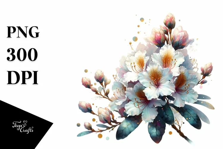 Abstract Rhododendron Watercolor