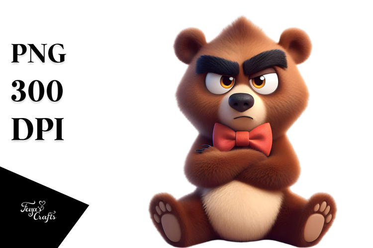 Serious Bear with Bow Tie PNG