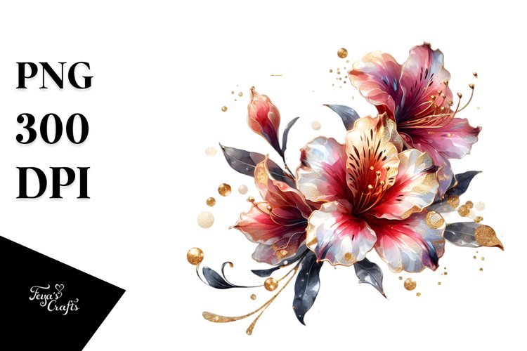 Abstract Shiny Azalea Watercolor Splash | Sublimation |