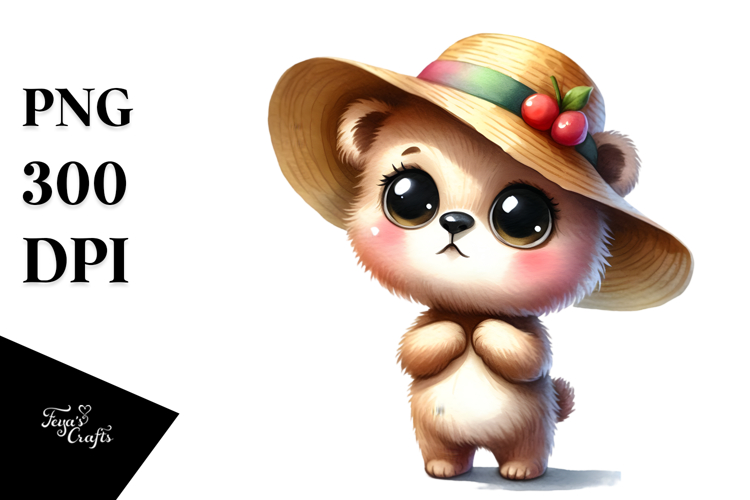 Baby Bear Sun Hat Smile | Clipart