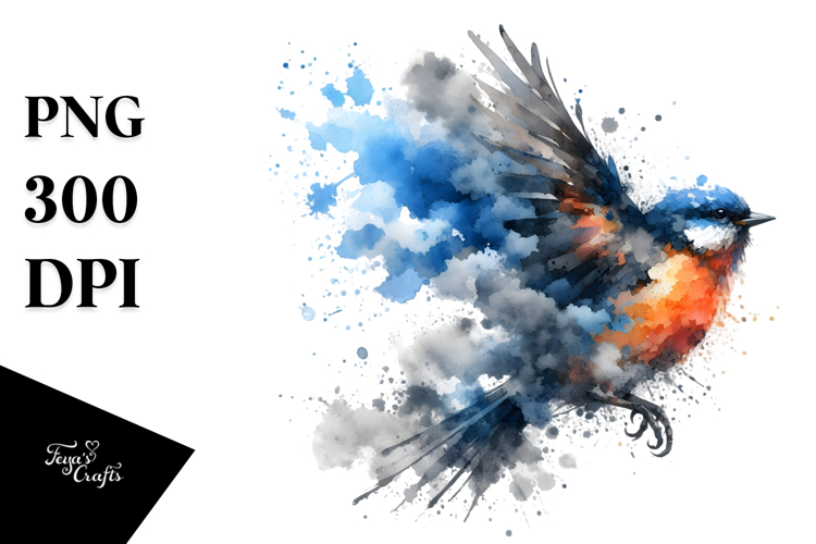 Bird Made of Splashes PNG