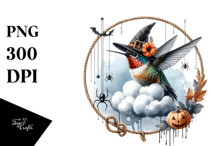 Hummingbird Dressed for Halloween PNG