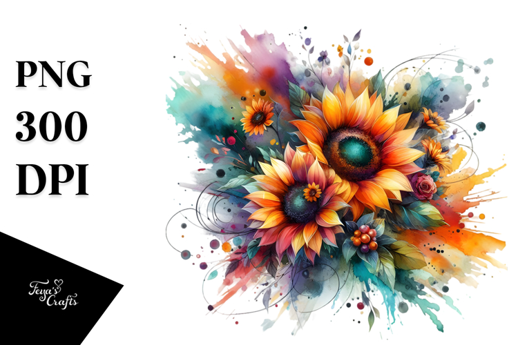 Abstract Sunflower Drawing | Clipart