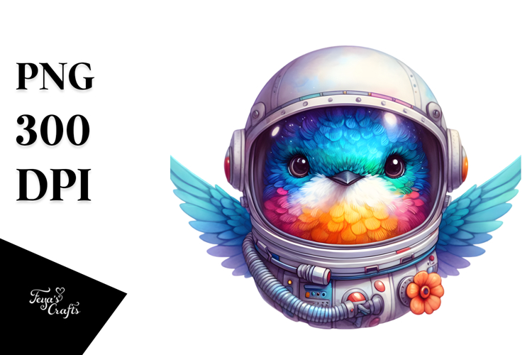 Cute Hummingbird Astronaut | Clipart