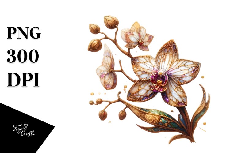 Wooden Orchid Clipart example image 1