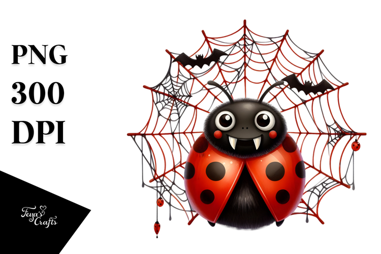 Funny Ladybug Vampire Fangs | Clipart