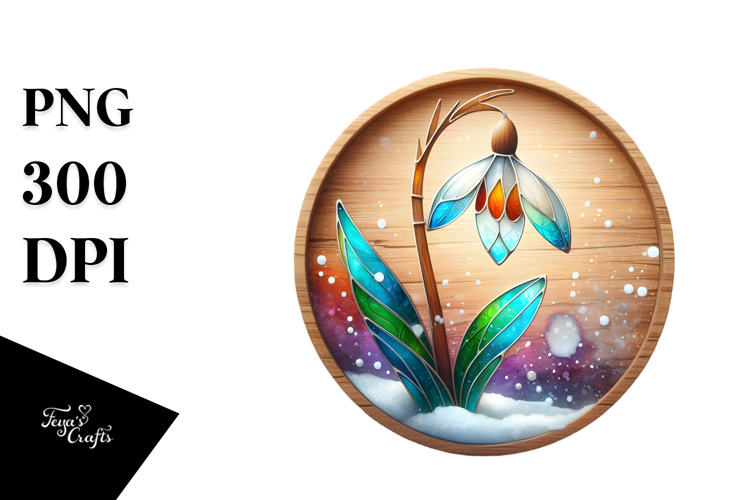 Stained Snowdrop Wooden| Clipart