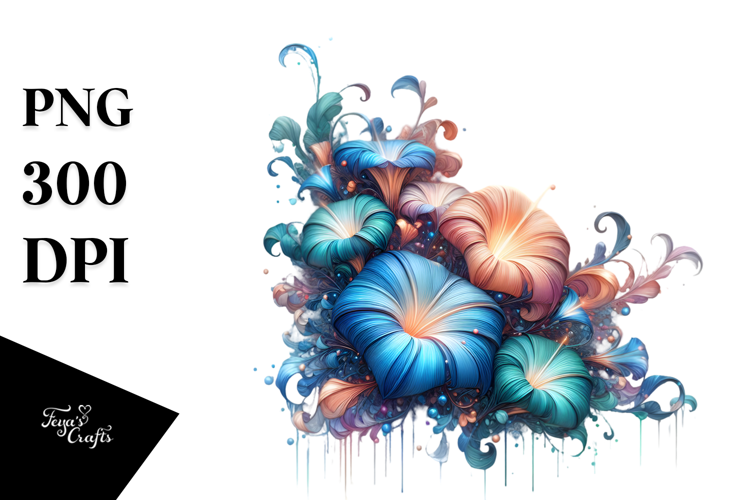 Glossy Abstract Morning Glory PNG