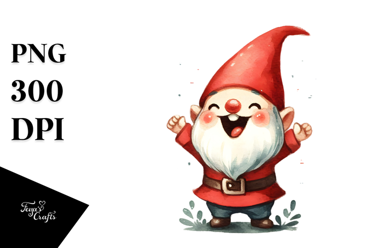 Retro Excited Gnome, Transparent PNG