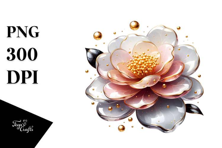 Abstract Glossy Camellia PNG