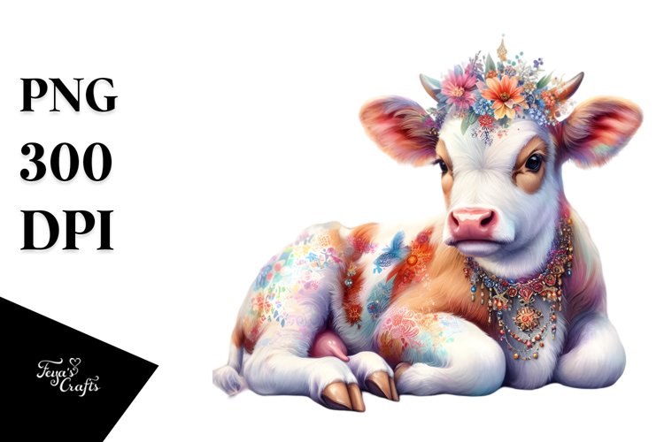 Baby Cow with Polish Manor PNG