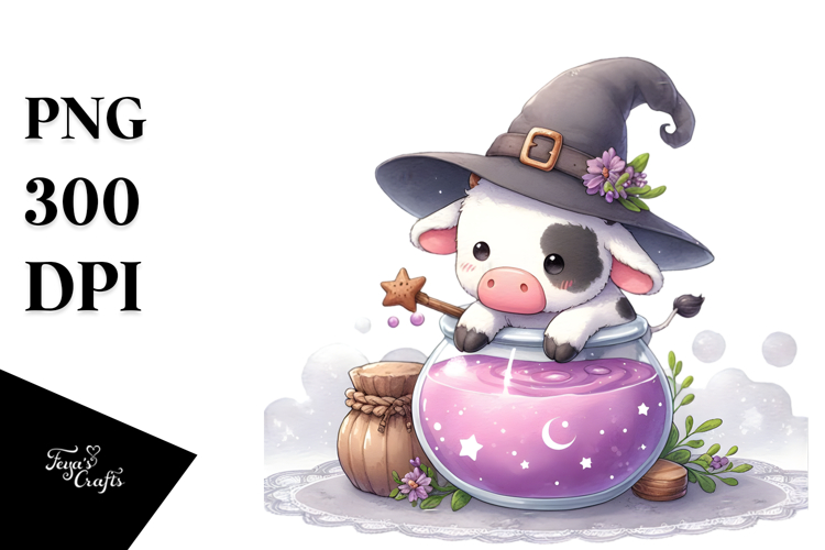 Cute Baby Cow with Party Hat, Transparent PNG