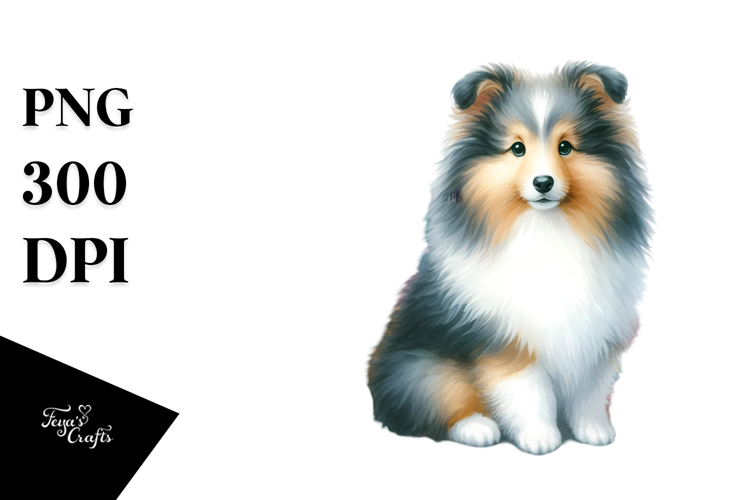 Cute Shetland Sheepdog with Christmas Decorations,