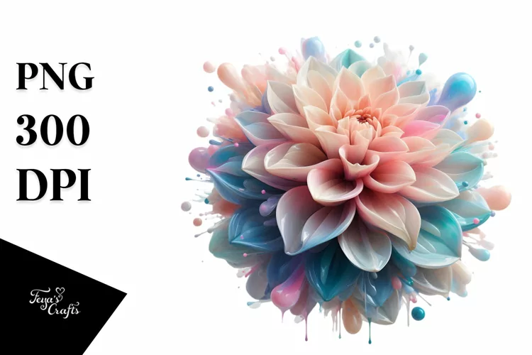 Abstract Dahlia Watercolor Splash