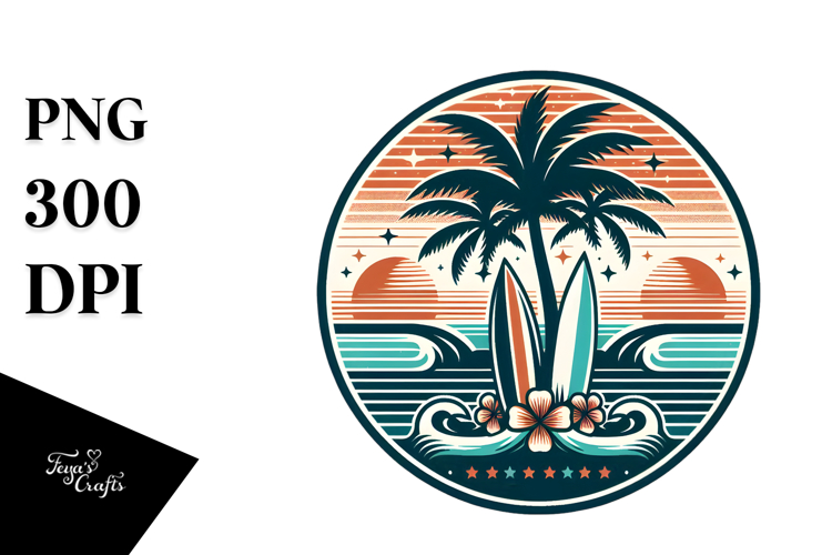 Retro Tropical Tree Surf, 20 oz Tumbler