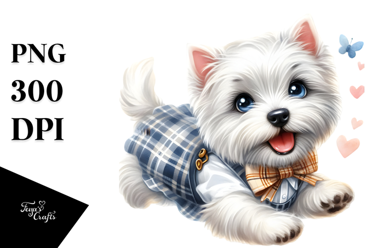 Happy West Highland White Terrier, High-Res PNG